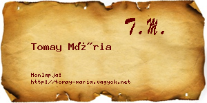Tomay Mária névjegykártya