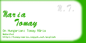 maria tomay business card